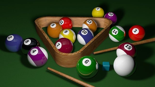 friends playing billiards